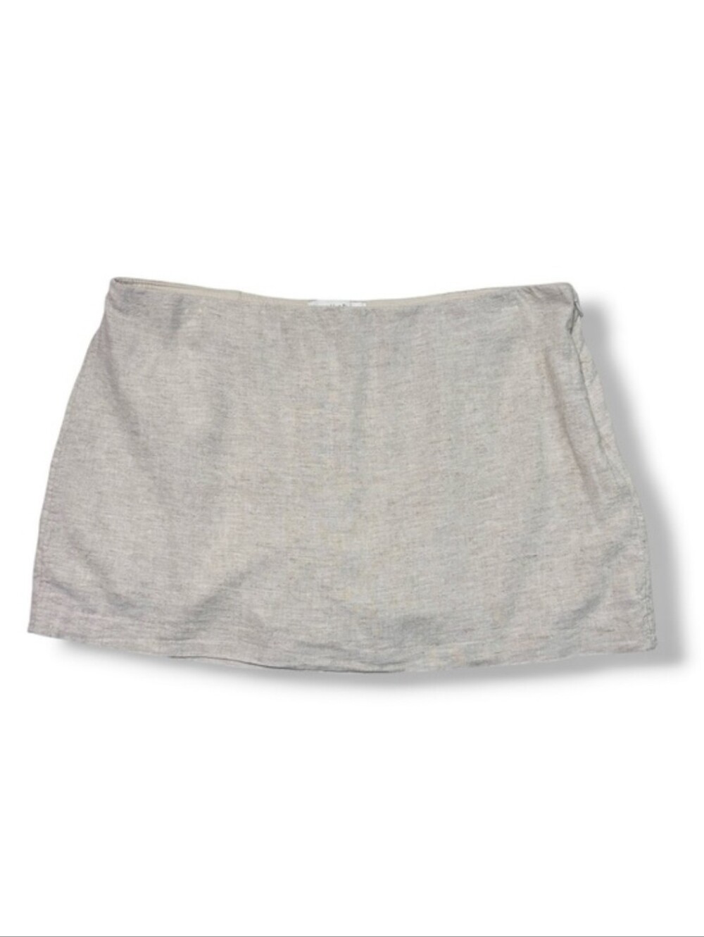 A&F Scarlett Mid Rise Linen-Blend Mini Skort Oatmeal Size Large